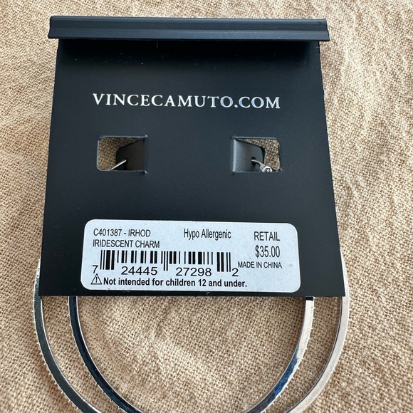 Vince Camuto Elegant Silver Hoop Earrings - Picture 3 of 3